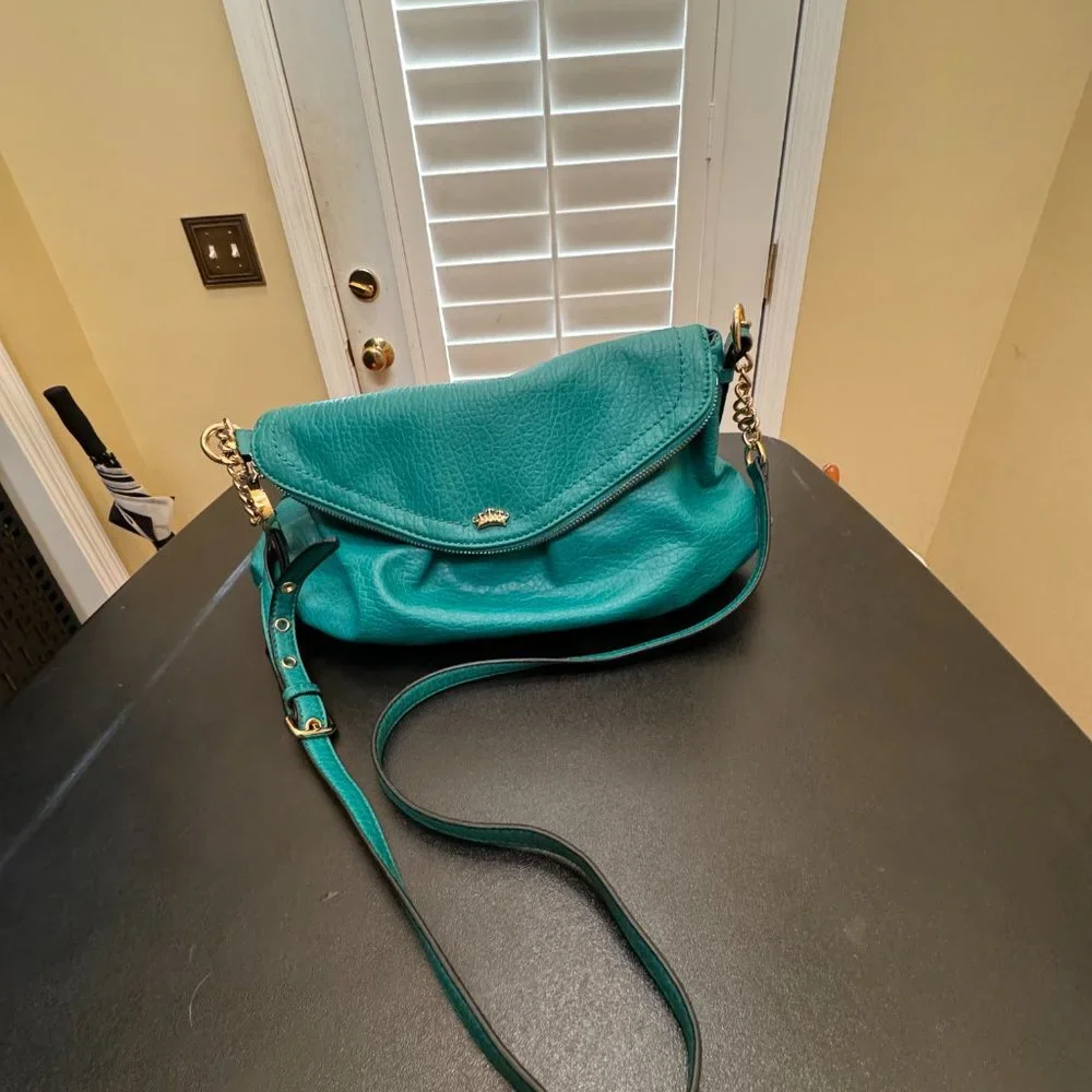 Juicy Couture faux leather teal crossbody bag